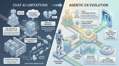 Chat AI Limitations vs Agentic CX Evolution